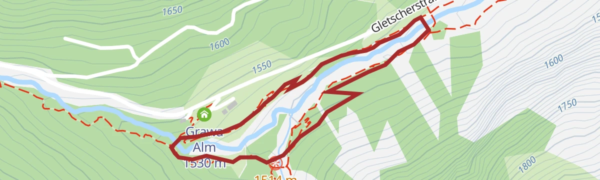 Route map: WildeWasserWeg: Rundweg Grawa Wasserfall